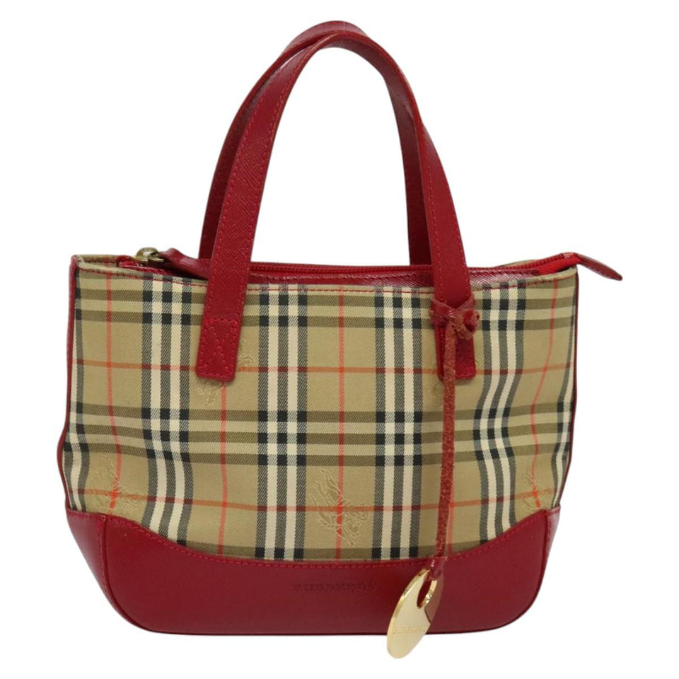 Burberry Haymarket Beige Canvas Handbag ( )