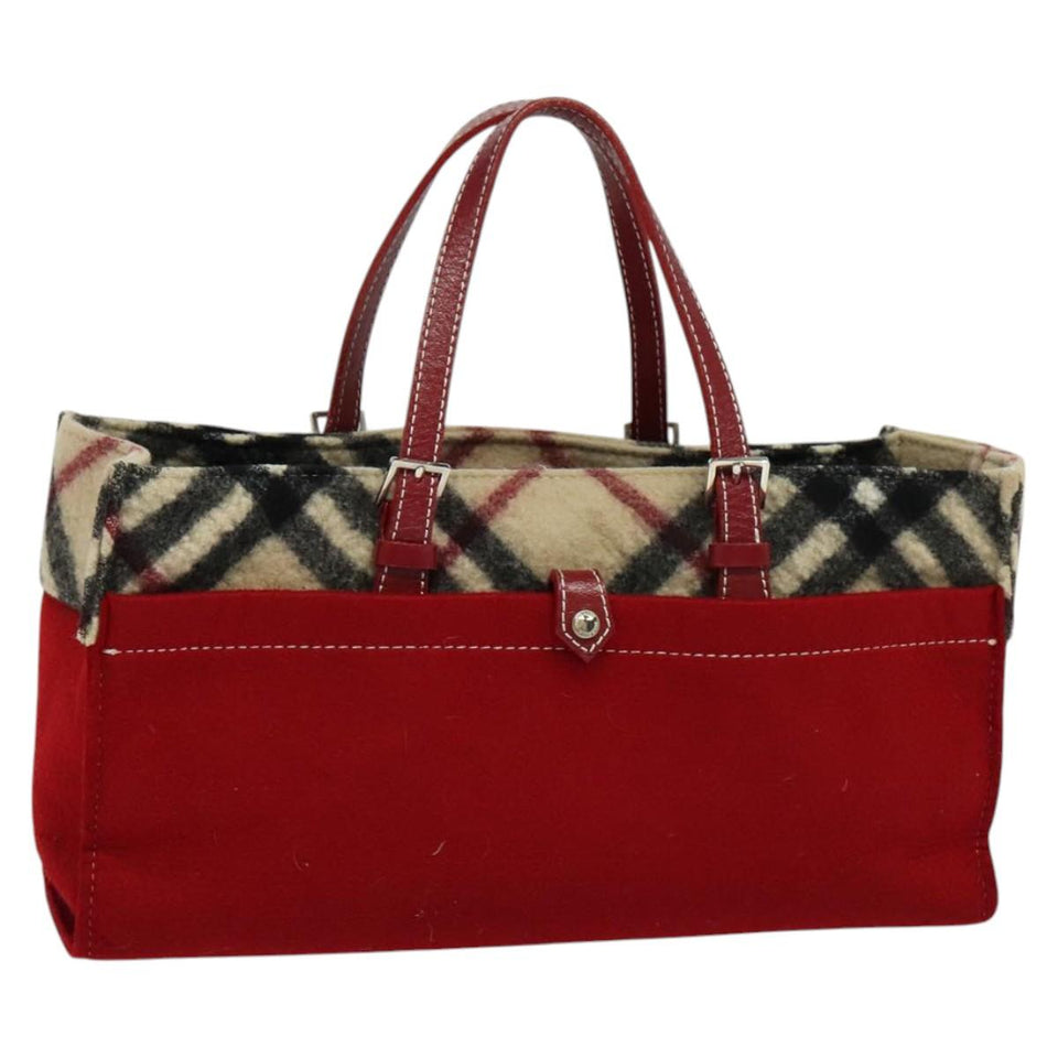 Burberry Nova Check Red Wool Handbag ( )