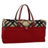 Burberry Nova Check Red Wool Handbag ( )
