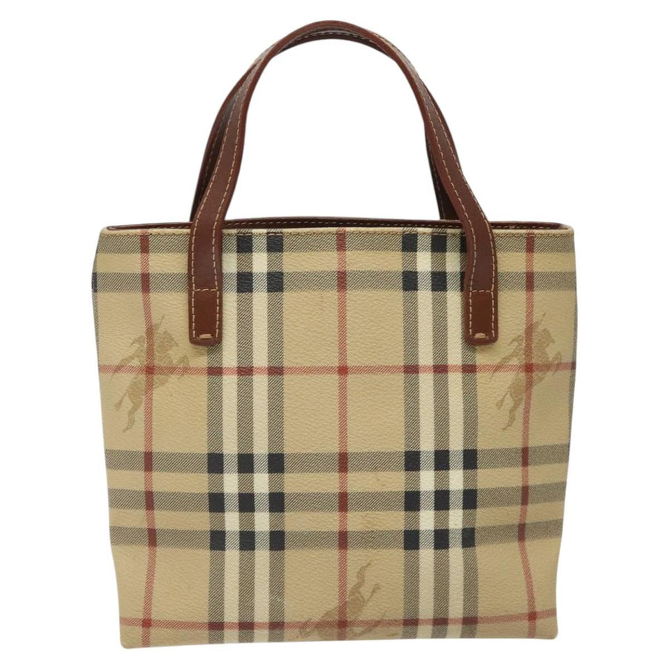 Burberry Haymarket Beige Canvas Handbag ( )