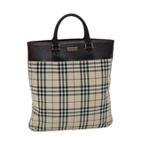 Burberry Nova Check Beige Canvas Handbag ( )