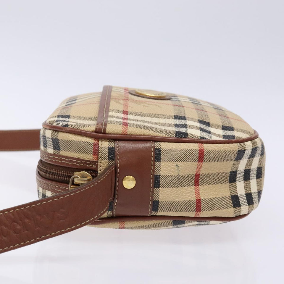 Burberry Nova Check Beige Canvas, Leather Shoulder Bag ( )