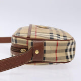 Burberry Nova Check Beige Canvas, Leather Shoulder Bag ( )