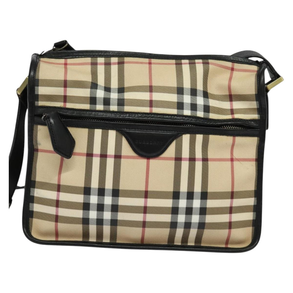 Burberry Nova Check Beige Canvas Shoulder Bag ( )