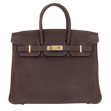 Hermes25cm Birkin Ebene Barenia Faubourg Gold Hardware
