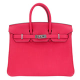 Hermes25cm Birkin Rose Mexico Togo Leather Palladium Hardware