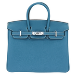 Hermes25cm Birkin Bleu Jean Togo Leather Palladium Hardware