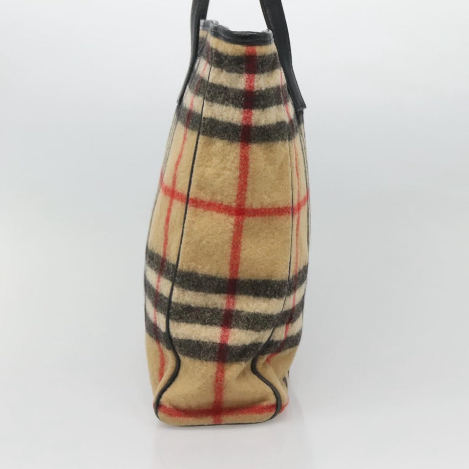 Burberry Nova Check Beige Wool Tote Bag ( )