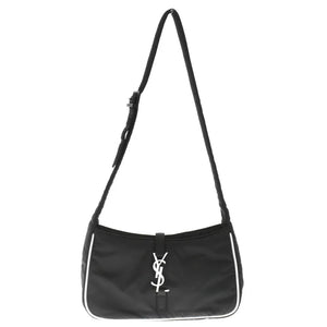 Saint Laurent- Paris Logo Hook Nylon Shoulder Bag Black