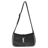 Saint Laurent- Paris Logo Hook Nylon Shoulder Bag Black