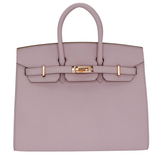 Hermes25cm Birkin Sellier HSS Mauve Pale/ Gris Perle Epsom Leather Rose Gold Hardware