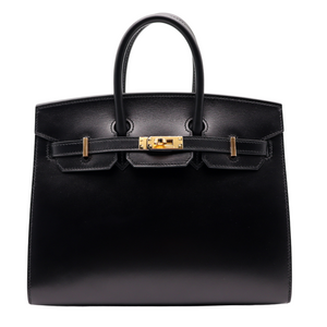 Hermes25cm Birkin Sellier Black Box Calf Leather Gold Hardware