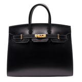 Hermes25cm Birkin Sellier Black Box Calf Leather Gold Hardware