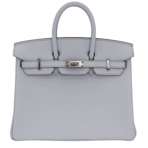 Hermes25cm Birkin HSS Bleu Brume Chèvre Leather Palladium Hardware
