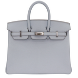 Hermes25cm Birkin HSS Bleu Brume Chèvre Leather Palladium Hardware