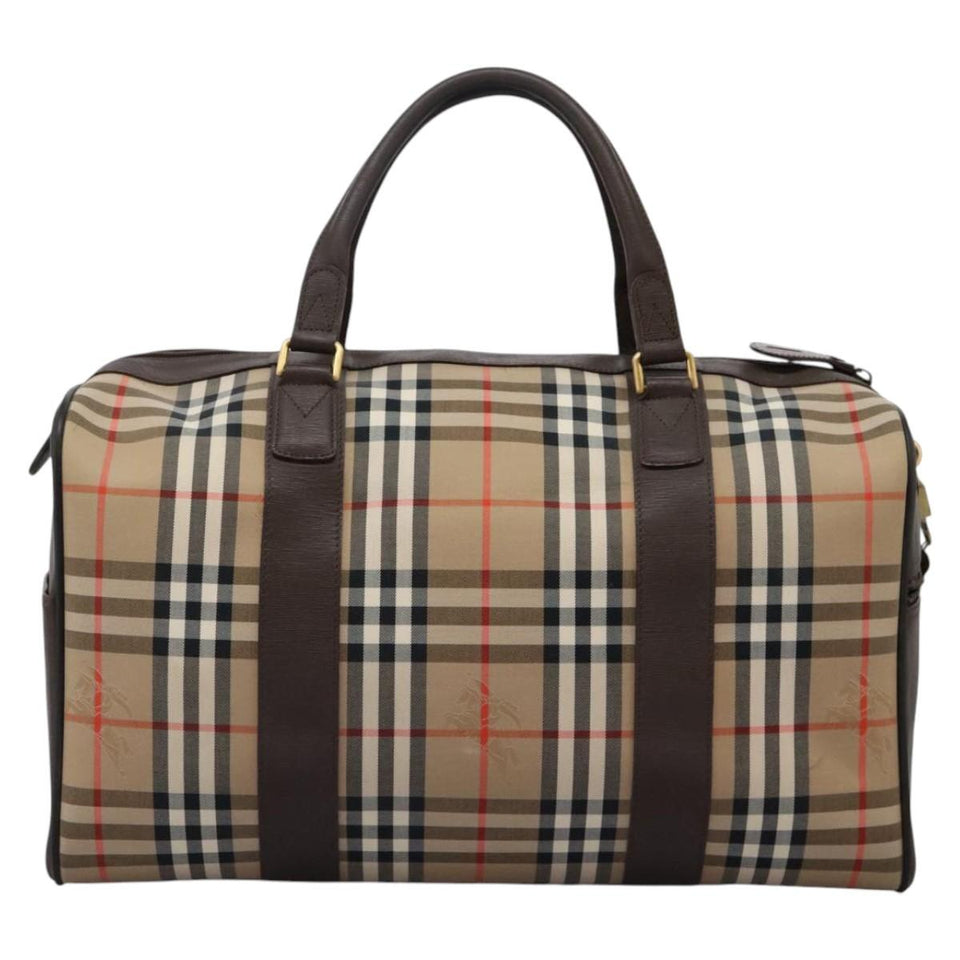 Burberry Haymarket Beige Canvas Travel Bag ( )