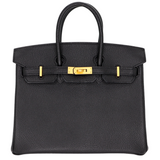 Hermes25cm Birkin HSS Black/ Rouge Chèvre Leather Brushed Gold Hardware