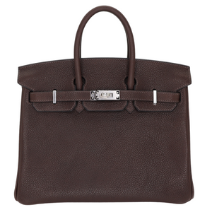 Hermes25cm Birkin Ebene Barenia Faubourg Palladium Hardware
