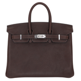 Hermes25cm Birkin Ebene Barenia Faubourg Palladium Hardware