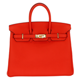 Hermes25cm Birkin Feu Togo Leather Gold Hardware