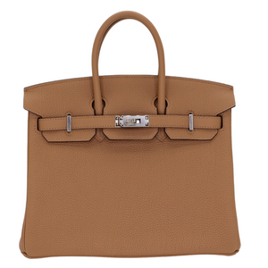 Hermes25cm Birkin Chai Togo Leather Palladium Hardware