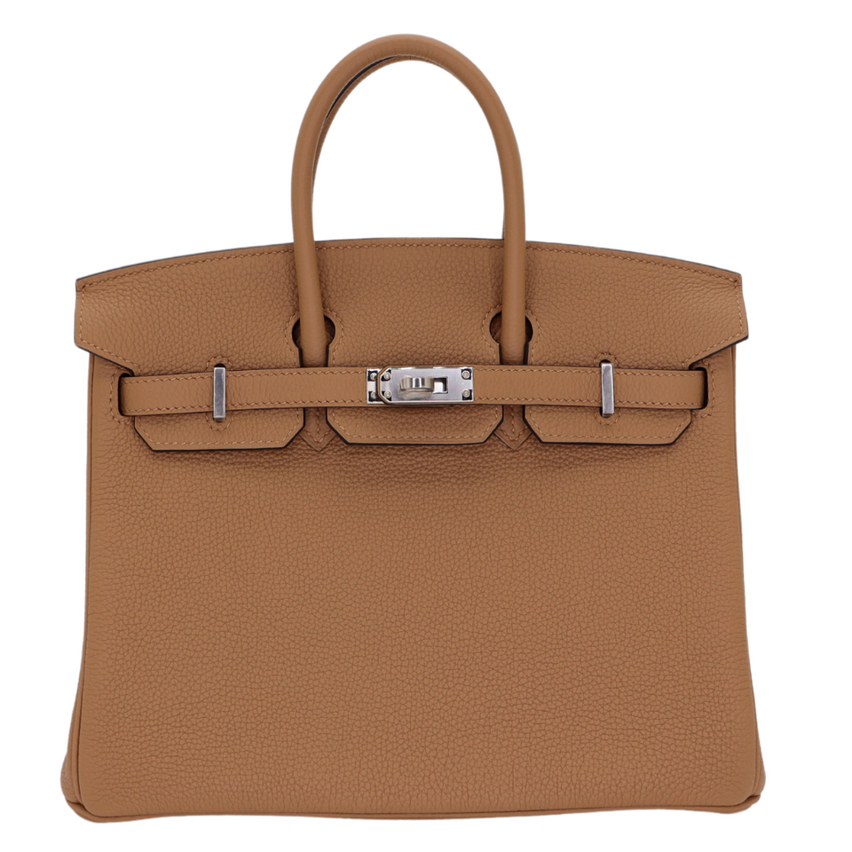 Hermes25cm Birkin Chai Togo Leather Palladium Hardware