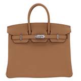 Hermes25cm Birkin Chai Togo Leather Palladium Hardware