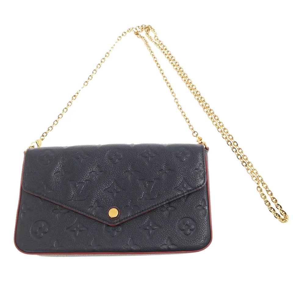 Louis Vuitton Monogram Pochette Felicie Marine Rouge Shoulder Bag