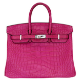 Hermes25cm Birkin Rose Scheherazade Matte Alligator Palladium Hardware