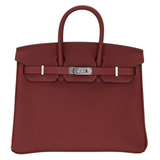 Hermes25cm Birkin Rouge H Togo Leather Palladium Hardware