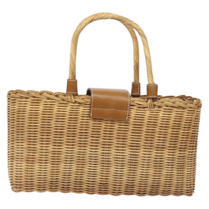 Burberry Beige, Brown Wicker Tote Bag ( )