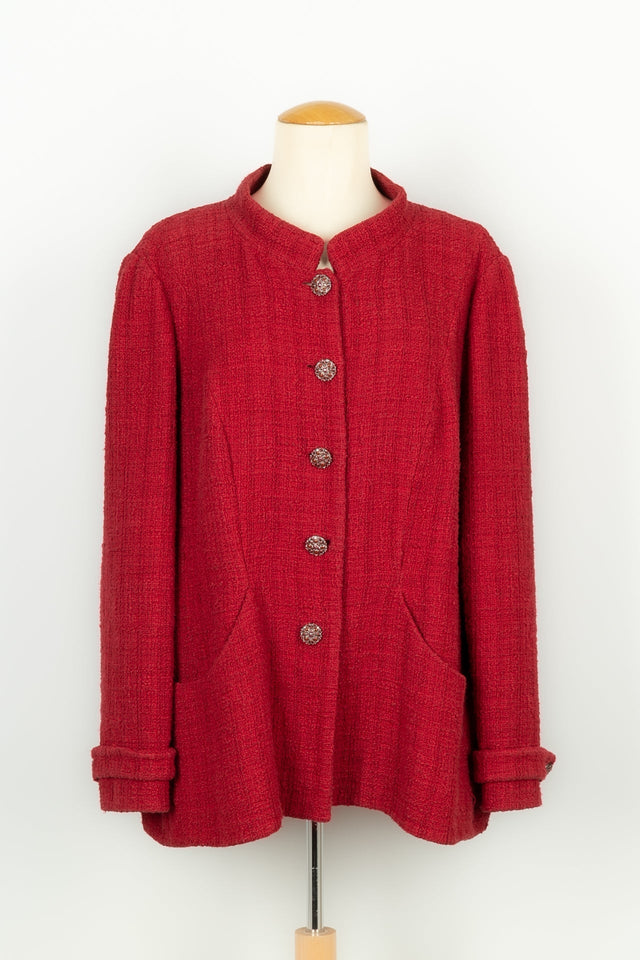 Chanel Red Tweed Jacket – Cotton & Silk Lining | Bags Junction