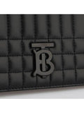 Luxury Burberry WoMen's Lola Detachable Strap Quilted Leather Long Wallet Black