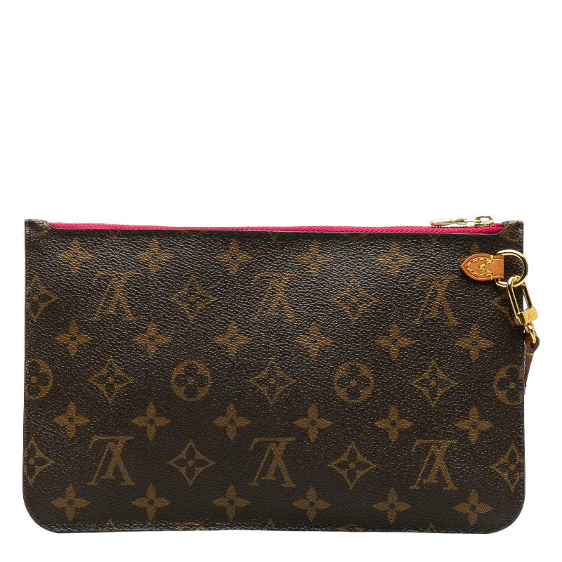 Louis Vuitton Neverfull MM Clutch Pouch Monogram Brown Ladies Tote