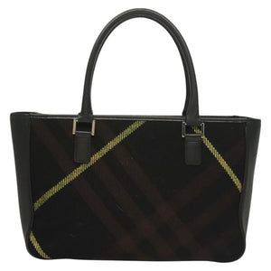 Burberry Nova Check Black Wool Handbag ( )
