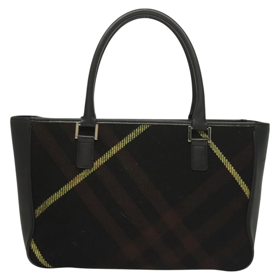 Burberry Nova Check Black Wool Handbag ( )