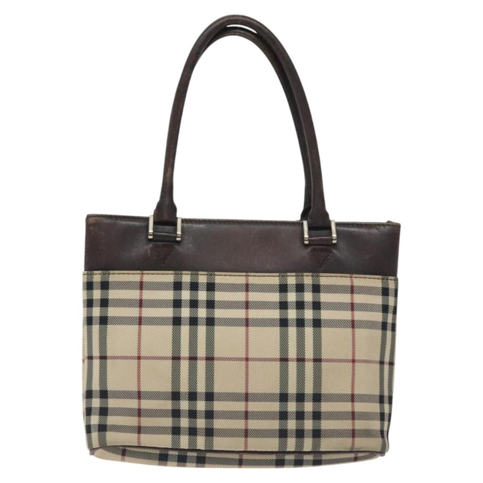 Burberry Nova Check Beige Canvas Handbag ( )