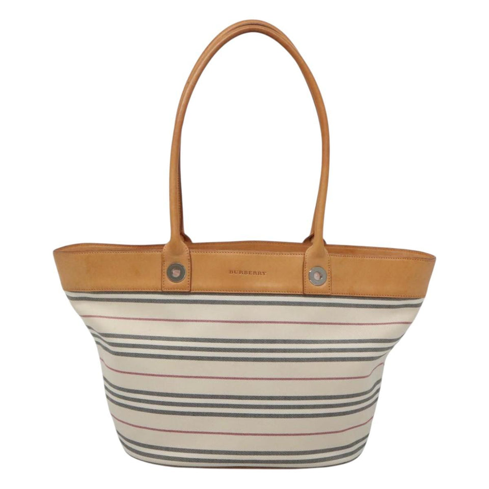 Burberry White Canvas Shoulder Bag ( )