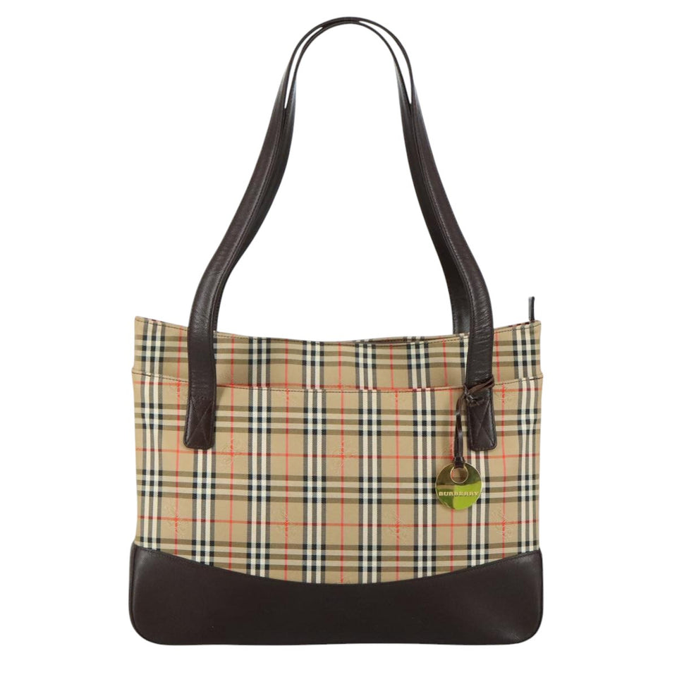 Burberry Nova Check Beige Canvas Shoulder Bag ( )