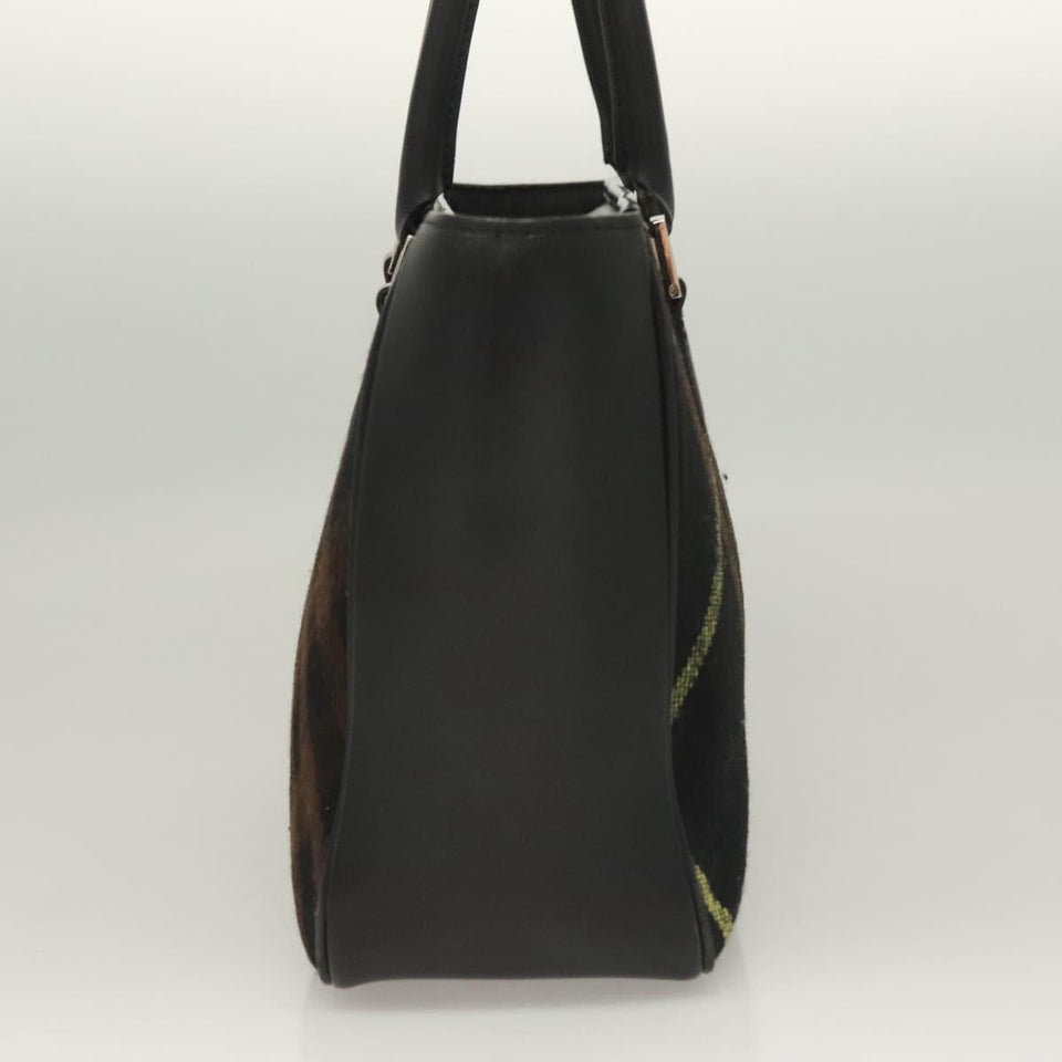 Burberry Nova Check Black Wool Handbag ( )
