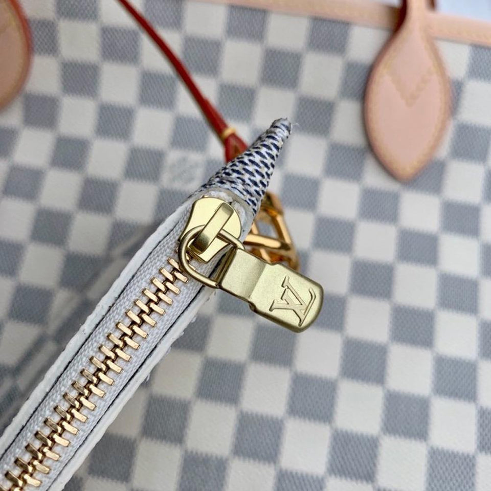 Louis Vuitton NEVERFULL MM damier azur Beige