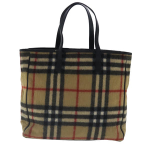 Burberry Nova Check Beige Wool Tote Bag ( )