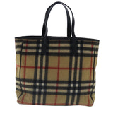Burberry Nova Check Beige Wool Tote Bag ( )