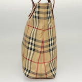 Burberry Haymarket Beige Canvas Handbag ( )