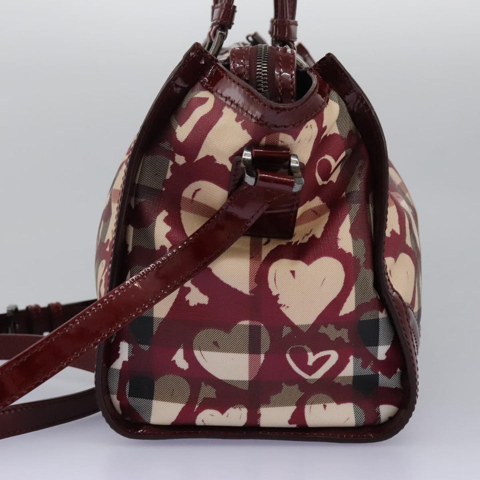 Burberry Heart Burgundy Canvas Travel Bag ( )