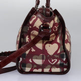 Burberry Heart Burgundy Canvas Travel Bag ( )
