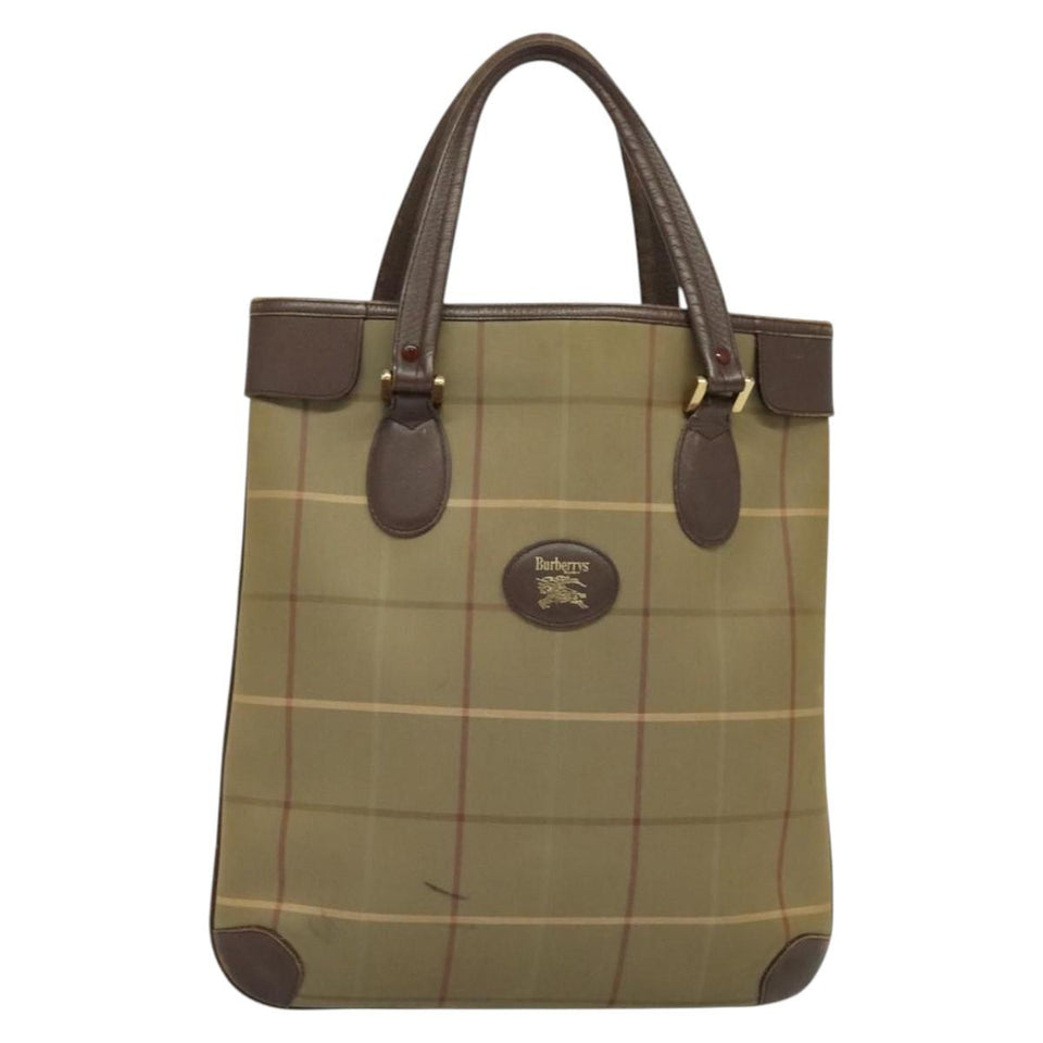 Burberry Nova Check Tote Khaki Canvas Tote Bag ( )