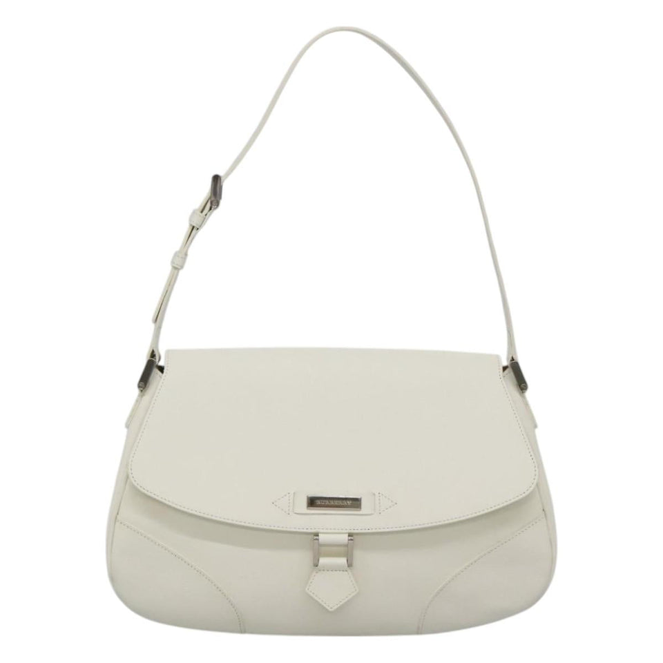 Burberry White Leather Shoulder Bag ( )