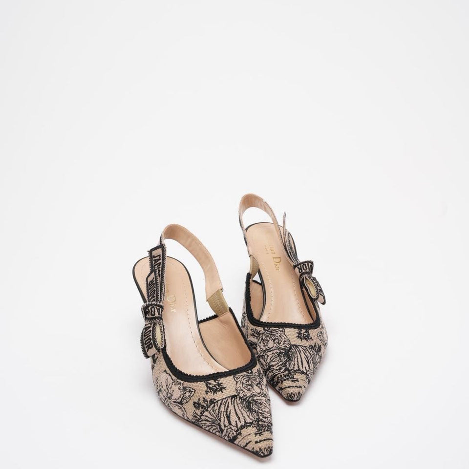 Christian Dior Toile De Jouy J'ADior Pumps 38 Hazelnut Black