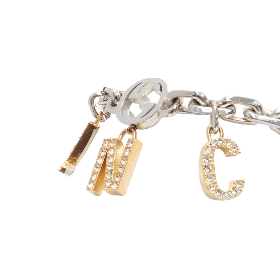 Gucci Luxury Balenciaga Trending 2025 Hacker Project silver GG B logo charms bracelet